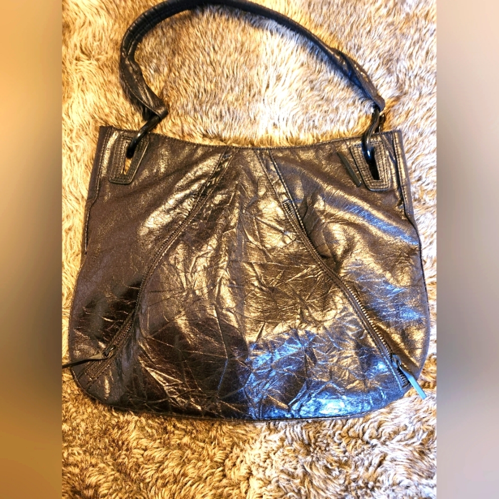 Matt & Nat crinkled vegan leather black shoulder purse